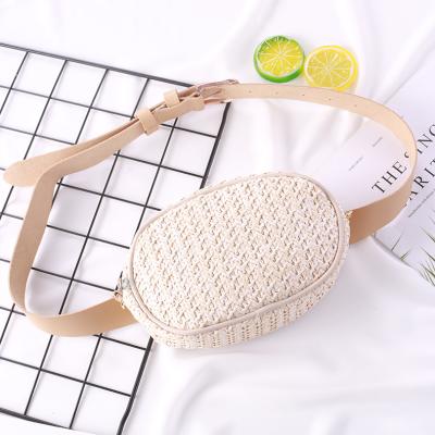 China European and American Fashion Leisure Straw Woven Mini Waist Bag Diagonal Shoulder Handbag for sale