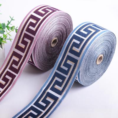 China 6cm9cm width high tenacity high tenacity splicing accessories sofa pillow cushion lace curtain decorative jacquard ribbon lace up clothing belt for sale