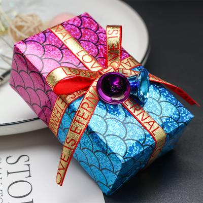 China Full high tenacity version of the hot stamping English gold flowers aromatherapy hang rope ornament gift DIY ribbon ribbon gift wrapping belt for sale