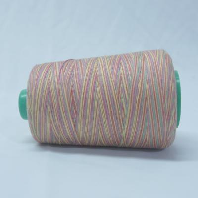 China High Tenacity 402 Multi Color Rainbow Sewing Thread 100% Polyester Cotton Colorful Thread 3000 Yards for sale