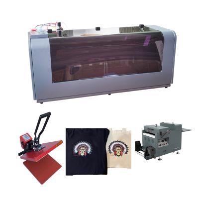 China White Hotels DTF Ink Printer Heat Transfer PET Film DTF T-shirt Printer I3200 T-shirt Printing Machine With Powder Shaking Machine for sale