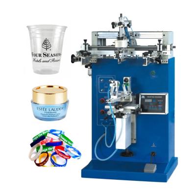 China New Hotels Cylindrical Screen Printers Multicolor Screen Printing Machine For Milk Tea Paper Cup Silicone Wristband for sale