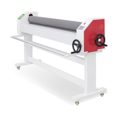 China Advertising Area 1.6M Manual Pepar Roll Laminator 1600mm Large Format High Quality Photo Used Cold Laminating Machine for sale