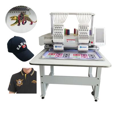 China Hat/T-shirt/Flat/3D/Towel/Leather/Jacket Embroidery 9 12 15 Needle Two Head High Speed ​​Computer Germany Embroidery Machines For Home Hat T-shirt blouses for sale