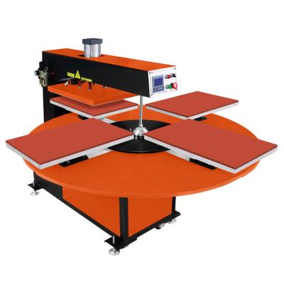 China Semi Automatic Apparel T-shirt Maker Rotary Design Oven Stations Plate T-shirt 40x40 40x50 40x60 Heat Press Machine for sale