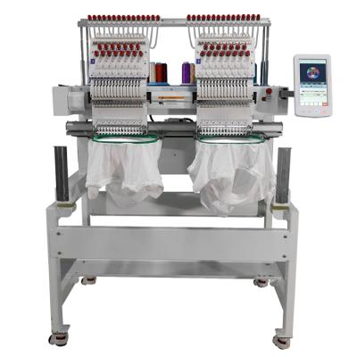 China Garment Shops Quality Assurance Pattern Full Automatic Embroidery 2 Heads Embroidery Machine 9 12 15 Needles Embroidery Machine for sale