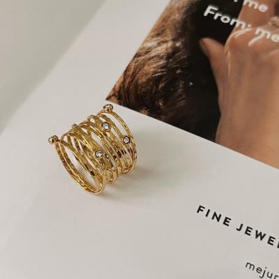 China FASHIONABLE 1pcs Princess Womens 18k Ring Hiphop Star Sign Online Gold Plated Wirewound Brass Rings Jewelry With Stars for sale