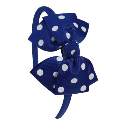 China Girls Headband Girls Solid Color Ribbon Blue Polka Dots White Hair Accessories Small Hot Mixed Colors For Korean for sale