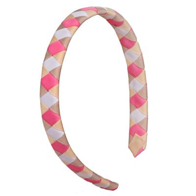 China New solid color trend salon beauty ribbon accessory woven hair band make up ladies spa for sale