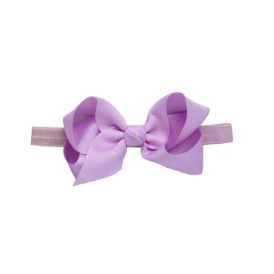 China Decration Factory Direct Sale Baby Bow Headband 20 Solid Colors Main 4.5 Inch Elastic Nylon Band Large for sale