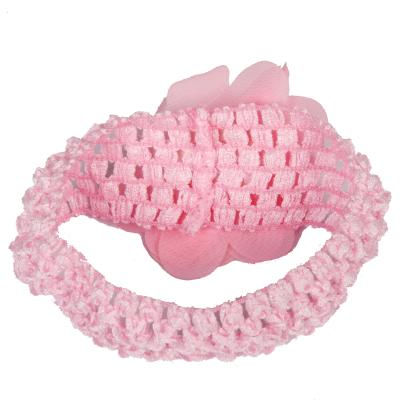 China For Girls' Hair Decoration Baby Hair Accessory Four-Season Cross Tropical Lace Chiffon Flowers Fabric Headband With Elastic Band for sale