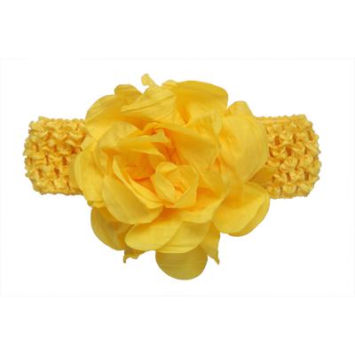 China For girls hair decoration china manufacturer cheap yellow flower design baby hair bands elastic for kids decoration for sale