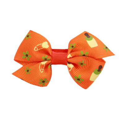 China For Girls Beauty Distributor Prizes Dog Hair Bows Small Tree Tiger Stripe Design Lucky Ribbon Printing Elephant Printed for sale