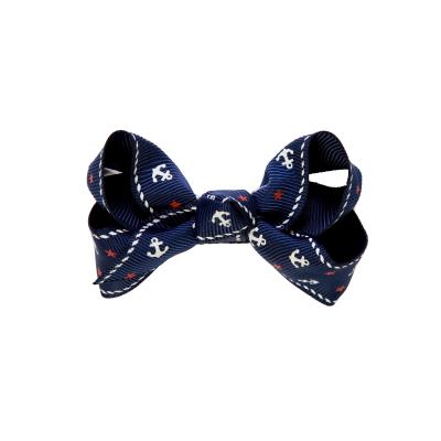 China For Girls Beauty Unique Gold Manufacturer Stable Supplies Design Patriotic Navy Blue Hair Bows For Kids for sale