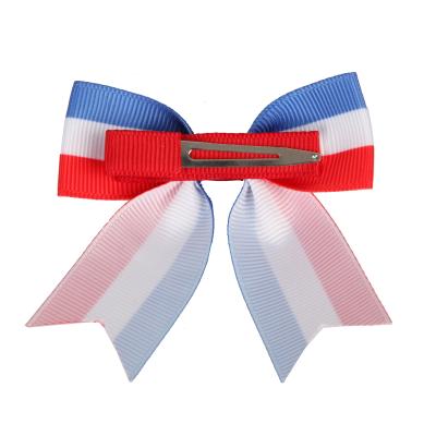 China For Girls' Beauty Flag Design Ribbon Bow Accessories Mixed Color Type Clip Custom 4 Inch Pink Polka Dot Hair Bows for sale