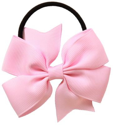 China Best selling 4 inch small size pink solid color tiktok cheerleader hangers rubber hair bands for women elastic for sale