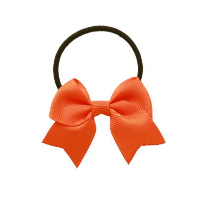 China Team Sport Colors Ribbon Small Stretch Butterfly Elastic Hot Light Orange Mixed Hair Ties Elastic Hair Bands For Girls for sale