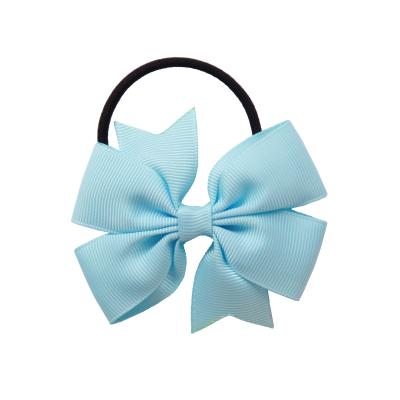 China Wholesale Mixed Team Ponytail Cheerleader School Colors Hair Bands Light Blue Stretch Elastic Ties For Women for sale