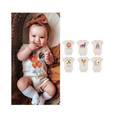 China Summer Custom Short Sleeve Romper Toddler Print Loungewear Factory Cartoon Newborn Baby Clothes for sale