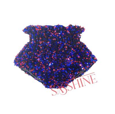 China New Arrival Breathable Independence Day Waistband Bloomer For Kids Babies Sparkle Sequin Bummies July 4th Kids Trendy Pants for sale