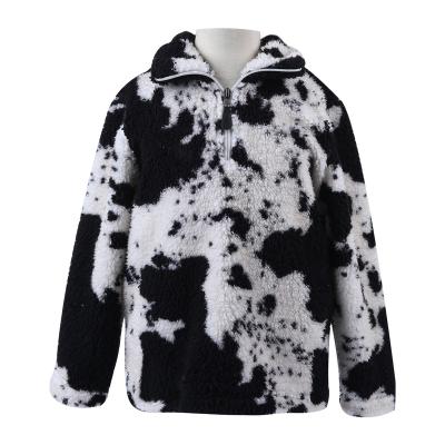 China Breathable RTS Mommy and Me Black and White Vintage Cowgirls Pullover Sweatshirt Kids Scare Sherpa Jacket for sale