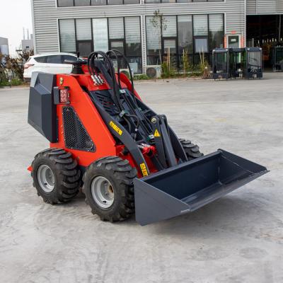 China CE-Ladermaschine Vierradantrieb Lader 13,5 PS Kleiner Frontend-Lader Mini-Skid Steer-Lader zu verkaufen