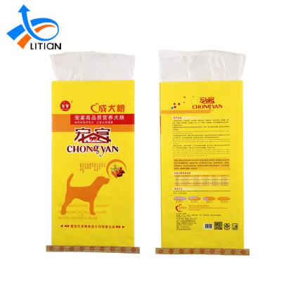 China Bopp Animal Feed PP Woven Pet Dog Food Packaging Firm Plastic Bag for sale