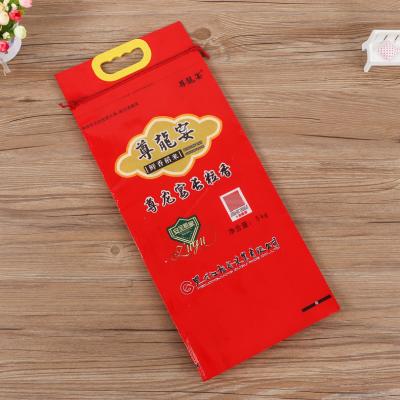 China Custom Logo Size Tote Bag 5kg Laminated Disposable Laminated Rice Bag 5kg Rice Bag With Handle for sale