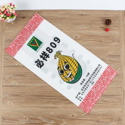 China 25kg 50kg PP Disposable Firm Custom Size Painted Plastic Packaging Seed Corn Bag for sale