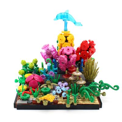 China Building Toy DIY Bricks Sea World Coral Dolphin Marine Organism Plants Crab Snake Build MOC Building Block Compatible Toys Creative Gifts for sale