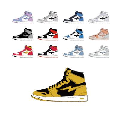 China Rubber OEM Factory Original Brand Custom Logo AJ1 AJ 1 Genuine Leather Retro OG High Top Sport Sneakers Men's Basketball Casual ShoesPo for sale