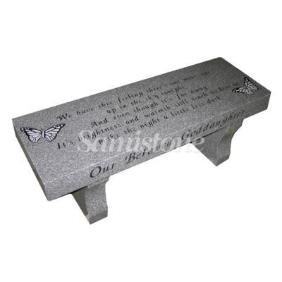 China Samistone Granite Traditional Dark Gray Tombstone Memorial Bench and Monument for sale