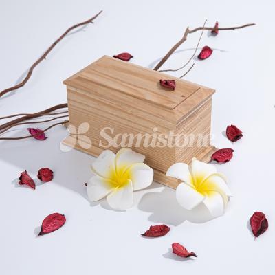 China European Style Pet Memorials Urn America Gift OEM Customized Yellow Wooden Cats Box Logo Decorative Style Pet Caskets For Pet Ashes for sale