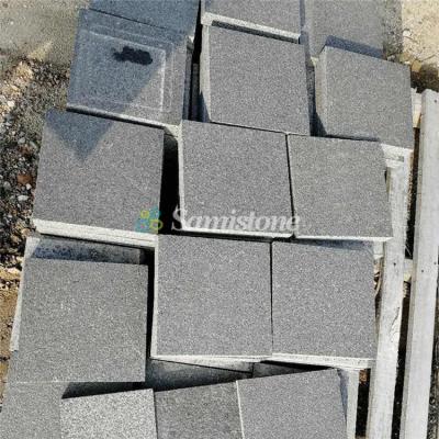 China Traditional Samistone Granite Stone Parking Tile Exterior Black Granite Tiles for sale