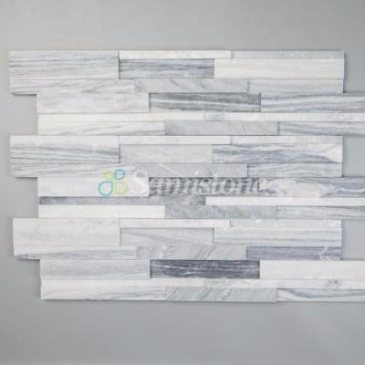 China Exterior Decoration Samistone 3D Honed Finish Pencil Gray Marble Culture Stone for sale