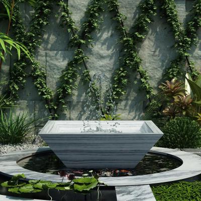 China Samistone Modern Natural Pencil Gray Marble Wash Basin New Design Indoor and Outdoor Stone Basin Custom Made for sale