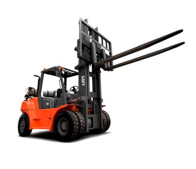 China Building material shops elevadora doble de carretilla d'alcance 3m 4.5m 6m 5ton 6ton 7ton China gasoline high quality LPG forklift for sale