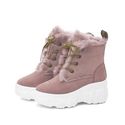 China Wholesale Anti-odor Low Price Women Platform High Quality Genuine Leather Ladies Snow Boots for sale