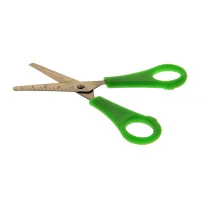 China Wholesale Gifts And Low Price Kids Stainless Steel Color Student Scissors With Ruler for sale