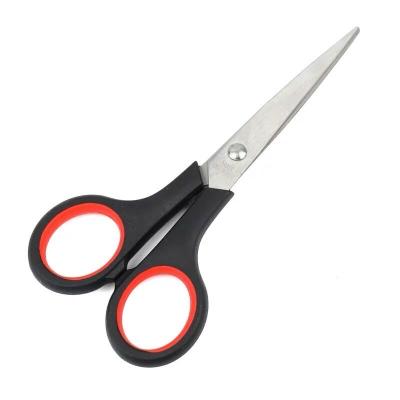 China Hot Selling Embroidery or Office Handle Student Stainless Steel Rubber Paper and Leather Scissors for sale