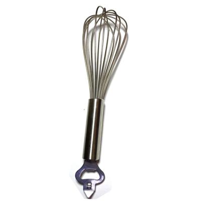 China Sustainable High Quality Black Stainless Steel Cooking Egg Beater With Bottle And Can Opener for sale