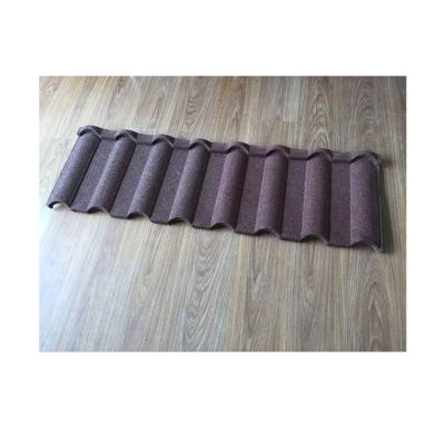 China Modern Wholesale Colored Stone Coated Roof Tiles Color Metal Stone Roofing Tile for sale