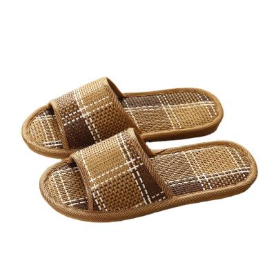 China Non-slip home indoor wooden men and women summer unisex bamboo lovers spring fashion trend rattan floor cool indoor slippers for sale