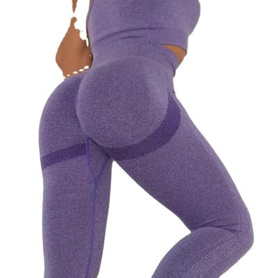 China 2022 breathable high quality gym wear yoga yoga leggings crack! crack! Sexy High Waist Lifting Women's Fitness Gaiters Pants Solid Butt for sale