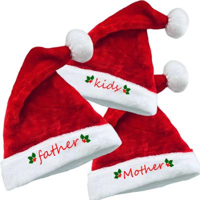 China Wholesale Cozy Decoration Supplies Quality Kids Beget Mother Christmas Decorations Christmas Hat Family Nonwovens Plush Party Hats for sale