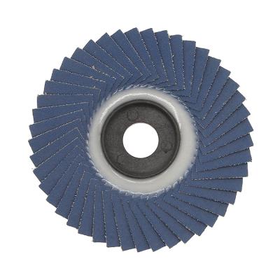 China Blue Flower Shape High Quality Abrasives 4.5 Inch 80# Zirconium Oxide Sand 100mm Fin Disc for sale