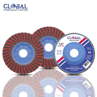 China High Quality Abrasives Tools 4.5 Inch 80# Ceramic Red Sand 115mm Fin Disc for sale