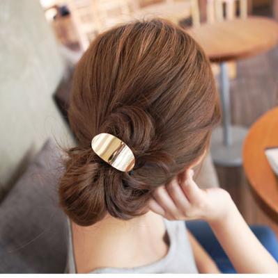 China Fashionable and beautiful shiny hair circle rope metal leaf tree rope link hair jewelry main wholesale for sale