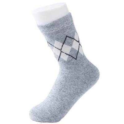 China Antibacterial Popular Promotional Modern Style Lattice Pattern Printing Winter Men Non Slip Socks for sale