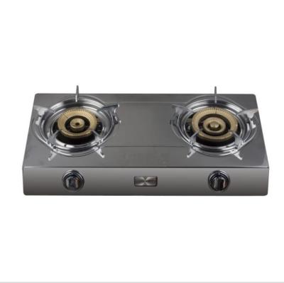 China Hotel Good Quality Double Burner Copper Cover Gas Cooker Aluminum Gas Cooker for sale